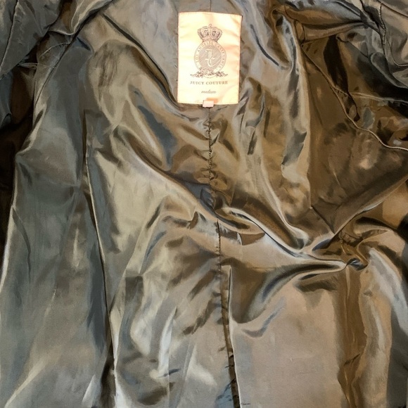 Juicy Couture Black Hooded Down Puffer Coat/Jacket size Medium - Picture 12 of 13